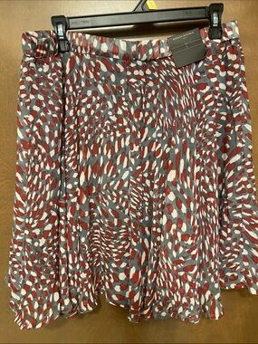 Banana Republic Red, Gray & White Abstract Print Skirt NWT